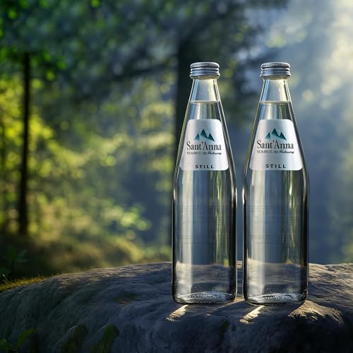 Image of Sant'Anna Still Mineral Water, 11.15 Fl Oz (6-Pack) | Pure French Pyrenees Mountain-Fresh Drinking Water | Natural Functional Drink | Sodium-Free Mineral in Glass Bottles