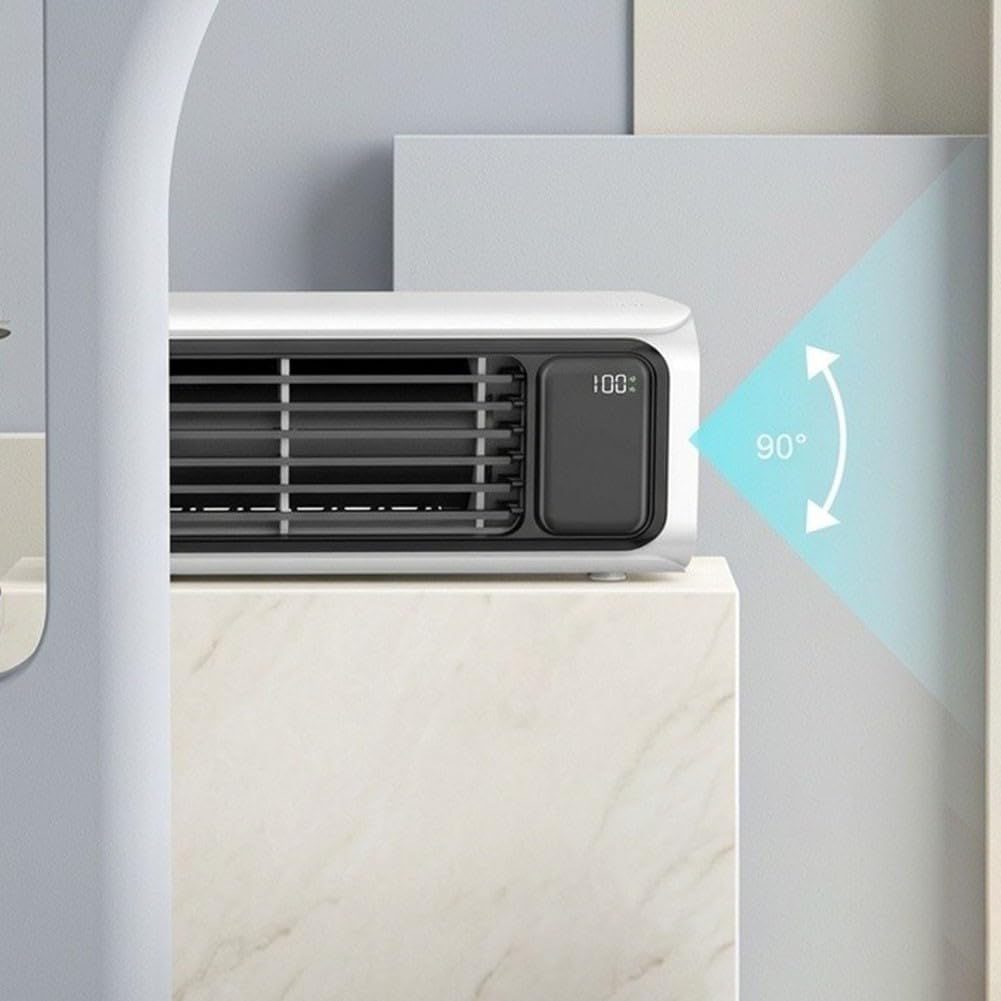 Ventilatore a torre portatile, 100 marce, flusso d'aria regolabile, USB, senza fili, da appendere alla parete, modalità di sonno silenzioso, per casa, cucina, campeggio, design compatto
