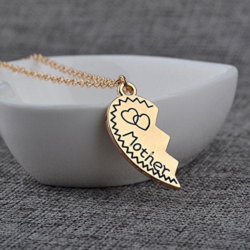 Polytree 2pc Mother Daughter Split Heart Charm Pendant Necklaces for Mom3