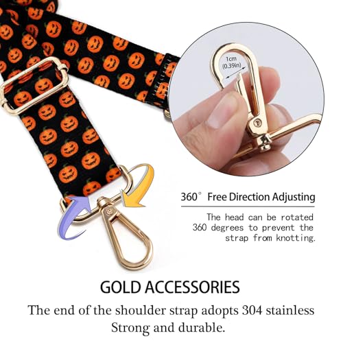 Dsigo Purse Strap, 1.5" Wide Gold Alloy Buckle Floral Printing Crossbody Shoulder Strap for Bag Handbag Crossbody Bags2