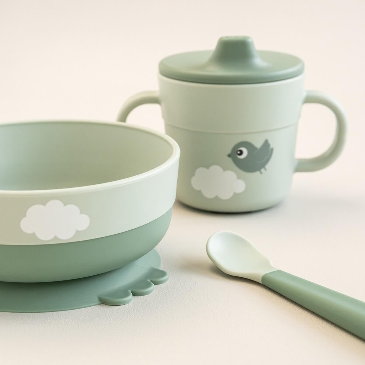 Done by Deer Mijn eerste maaltijdset Happy Clouds Groen
