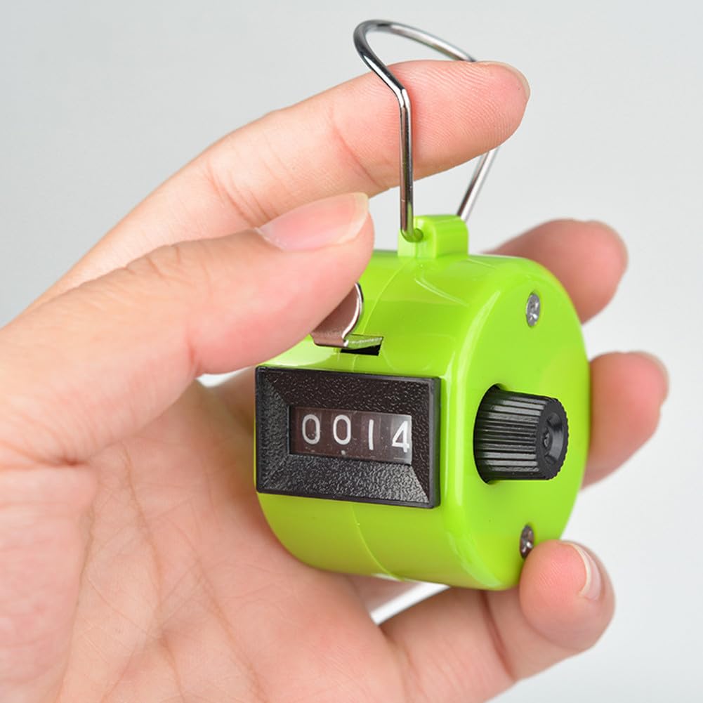 Contatore Manuale in Metallo 3 Pezzi, Tally Counter Digitale Display a 4 Cifre