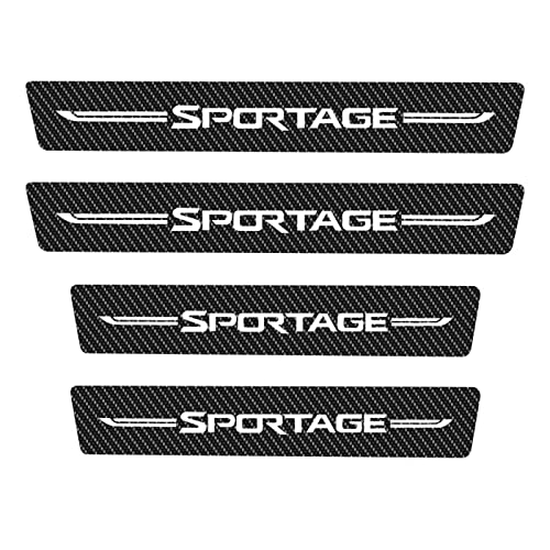KLCRlGOM 4 Pièces Plaques Plinthes en Fibre de Carbone pour KI-A Sportage 2005-2021 2022, Voiture Seuil de Porte Door Sill Contre Les Rayures Protection Accessoires,Black Cover