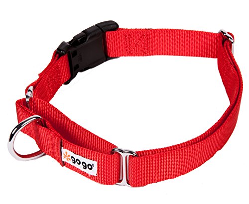 GOGO Pet Products 1-Inch Martingale Dog Collar, Large, Red