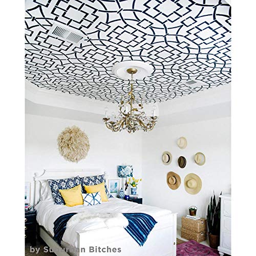 Cutting Edge Stencils Tea House Trellis Allover Stencil - Modern Wall Stencils for Painting - Large Reusable Mylar Pattern for Accent Walls, DIY Home Decor