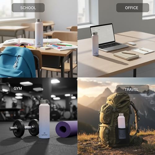 Image of Speedex Stainless Steel Water Bottle 1 Ltr, Leak Proof Screw Cap, BIS Approved 1000 ml Metal Bottle For Daily, Office, School, Gym, Travel Use for Men, Women, Kids, Adults, Pink Blue, Set of 3