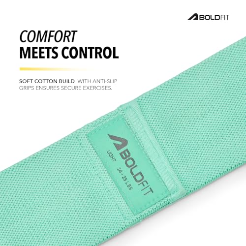 Image of Boldfit Resistance Bands for Workout Fabric Loop Band for Exercise Hip Band for Hips, Legs, Stretching, Toning Workout Mini Loop Booty Bands for Glutes, Squats Exercise for Home & Gym Green (6-11 Kg)
