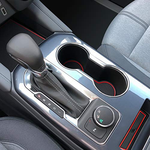 Auovo Anti Dust Mats Compatible with Chevy Blazer Accessories 2019 2020 2021 2022 2023 Custom Fit Cup Holder Insert Liner Coaster Center Console Door Pads Interior Trim (19pcs/Set) (Red)