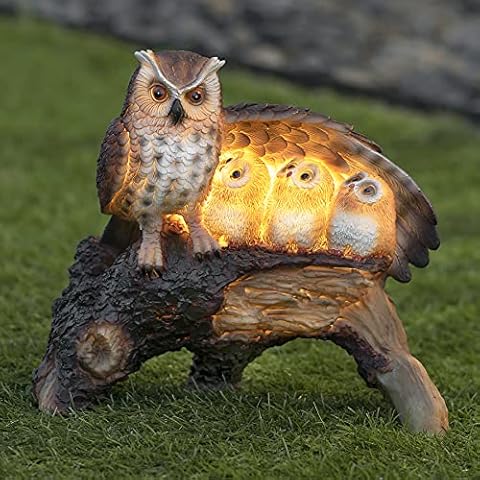 GloBrite Solar Owl Family Light Statue Cover