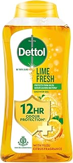 Dettol Lime Fresh Body Wash and Shower Gel for Women and Men, 250ml | Soap-Free Bodywash | 12h Odour Protection