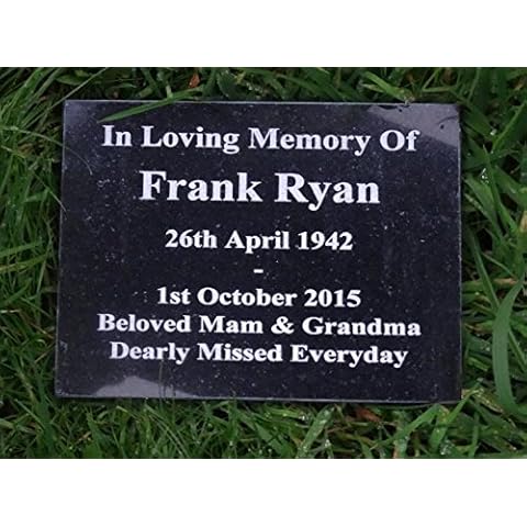 ukgifts Natural Granite Engraved Plaque Personalised Engraved Memorial Plaque Grave Marker Headstone (30cm x 15cm up to 150 characters engraved) Cover