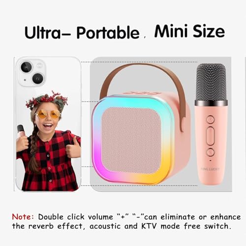 Makartt Nail Drill Kids Adults with Wireless Mics Portable Karaoke Bluetooth Speaker & Dynamic Lights Birthday Gift for Girls, Boys & Toddlers Ages 4,5,6,7,8,9,10,12+ Year Old Home Outdoor Travel (Multi) 7 510vsssmhTL