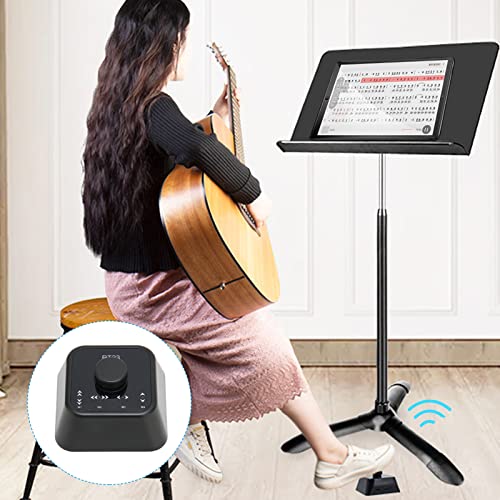Bluetooth Page Turner Pedal, Wiederaufladbares USB Fußpedal für Kabellose Notenblätter, Vier Seitenumblättermodi, Unterstützt Das Umblättern von Seiten auf Mehreren Plattformen Zum Ansehen(Schwarz)