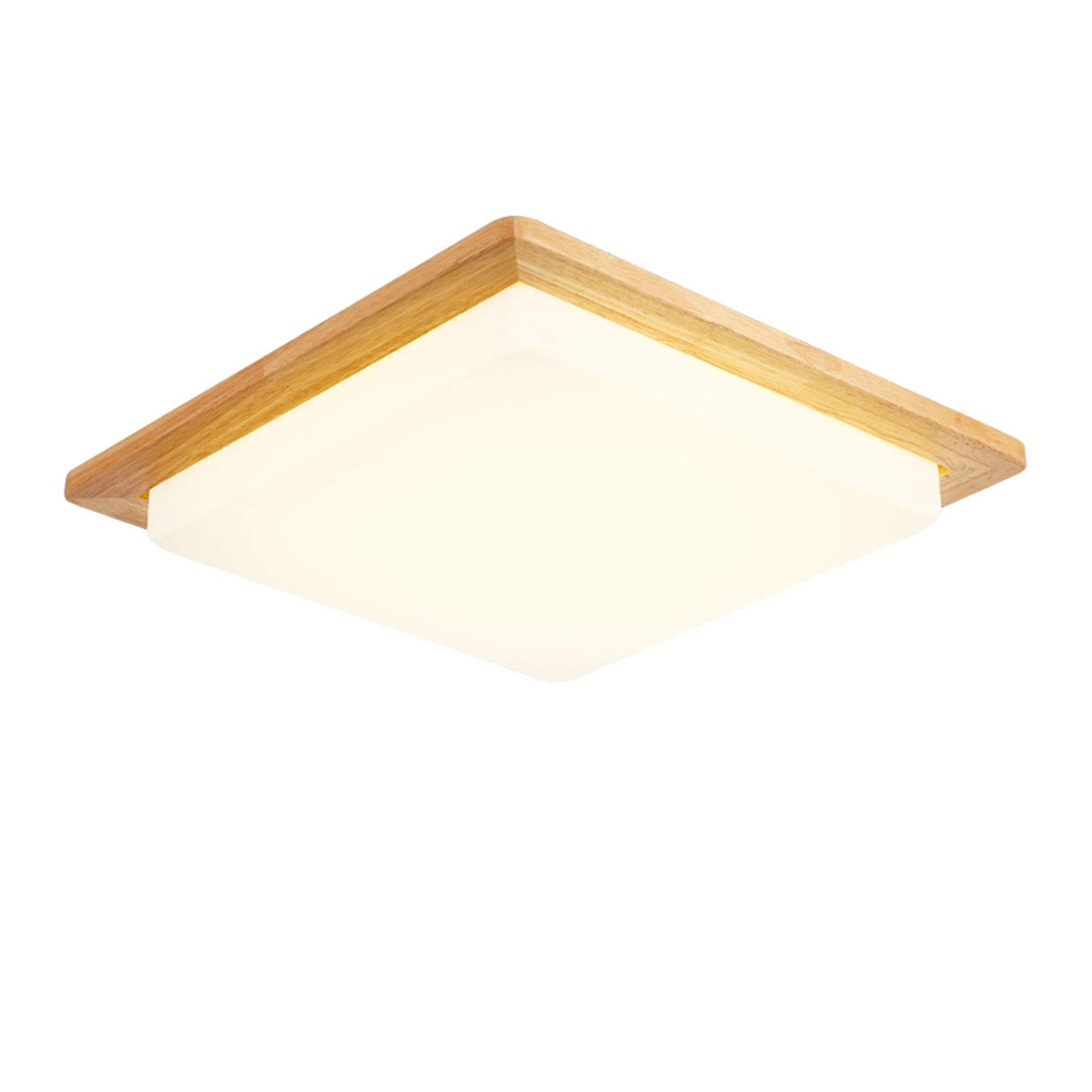 Lámpara de techo de emergencia con control remoto, continuará la luz durante 90 minutos después de la falla de la alimentación, la carcasa de madera maciza de atenuación continua (Size : Large)