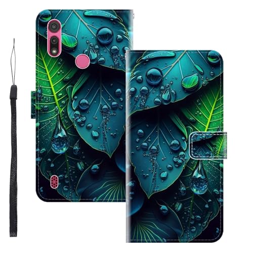 WUACYEAMING Funda para Motorola Moto E6i,con Soporte/Ranura de Tarjeta Cubierta Premium Magnético Suporte TPU Protectora Fundas PU Cuero Flip Multifuncional Hojas