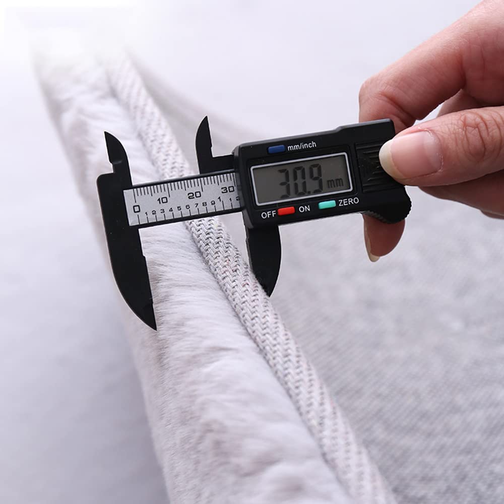 GueTTO Tappeto Peloso a Pelo Lungo 30mm in Finta Pelliccia di Coniglio, Moderna Moquette Antiscivolo per Camera, Soggiorno, vivaio e Decorazione Domestica,Grigio,60 x 120 cm