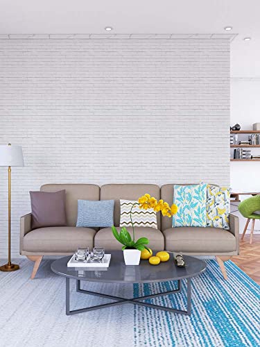 Image of DWELLSINDIA White Bricks Moroccan Pattern in Grey Self Adhesive Wallpaper Peel & Stick, Waterproof, Scratch Resistant, Laminated (Grey, 41X244 cm, Textured)