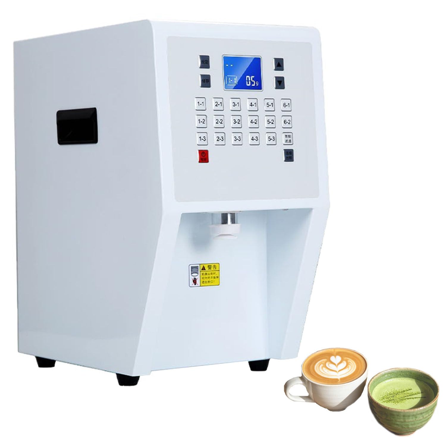 Ymnogjie Multifunctional Smart Powder Quantizer with 17 Custom Memory Buttons, Automatic Dispensing Machine for Cocoa, Coffee, Taro Powder and Sugar 110V