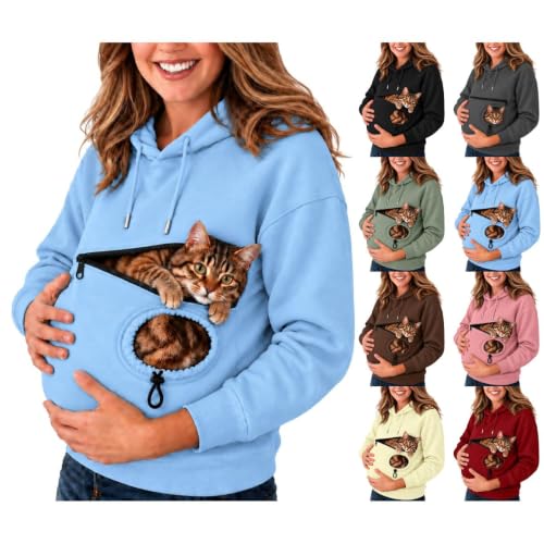 Iufabrpcs Dog Carrier Hoodie Dog Pet Carrier Hoodies Snack Sweatshirt Sky Blue XL - image 1