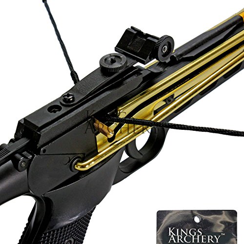 KingsArchery Crossbow Self-Cocking 80 LBS with Adjustable Sights, Spare Crossbow String and Caps, and a Total of 15 Aluminim Arrow Bolt Set Warranty - Thumbnail 7