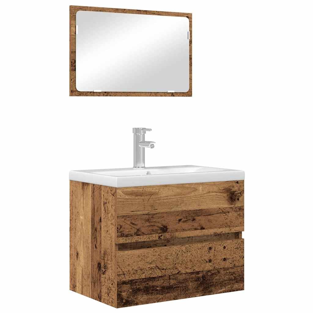 Juego de muebles de baño 2 piezas Madera Vieja 57 x 37 x 45 cm