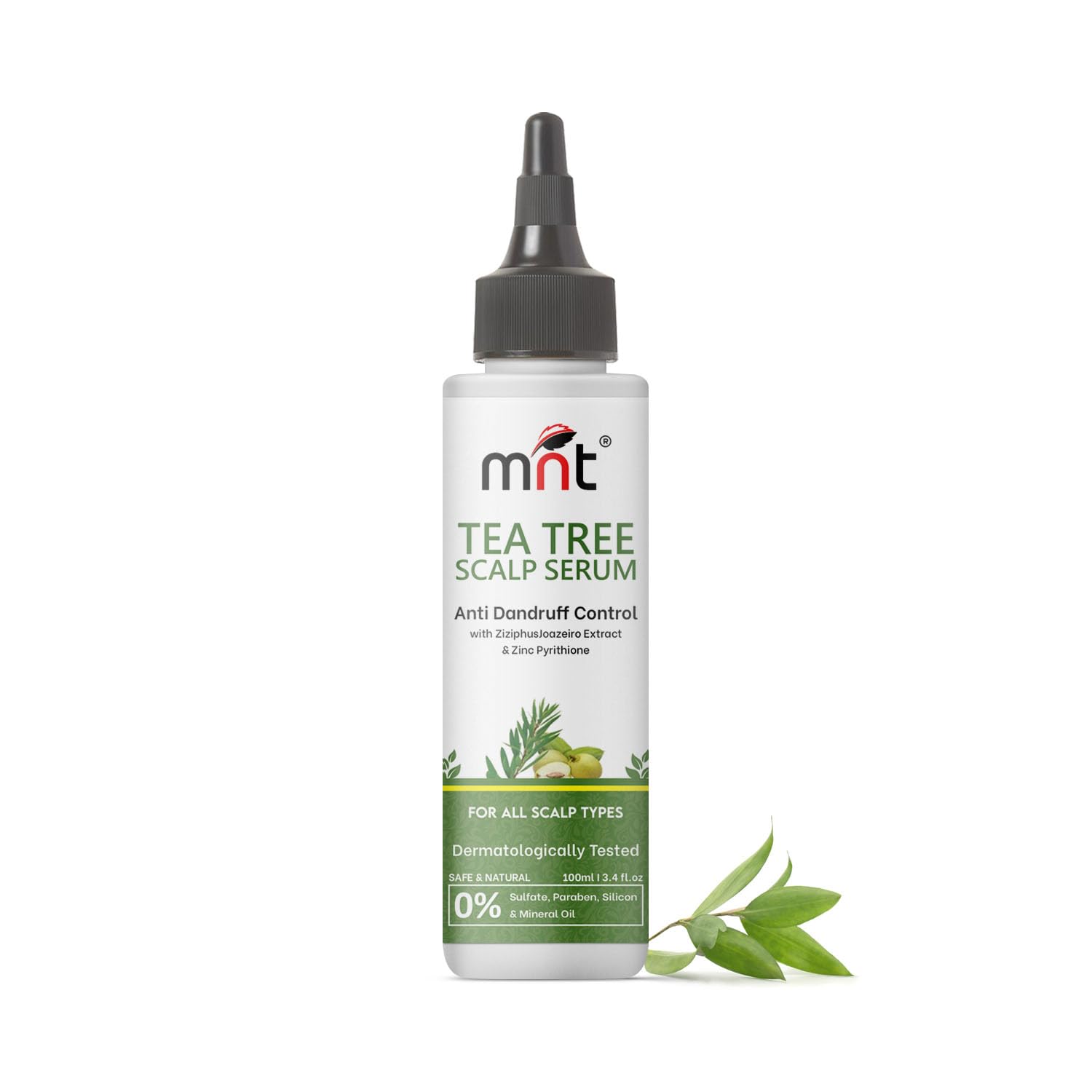 MNT Tea Tree Anti-Dandruff Scalp Serum 100 ml for Dry & Frizzy Hair | Pre Shampoo Treatment for Dandruff | Soothe Itchy Scalp and Removes Dandruff | For Men & Women