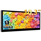 Ulrhzar 10.3 Inch Touch Screen Portable Monitor IPS1920x720 60Hz 10-Point Touch Stretched Bar with Speakers, HDMI Type-C Mini Small Extension Touchscreen Monitor for Mac Laptop, PC, Switch