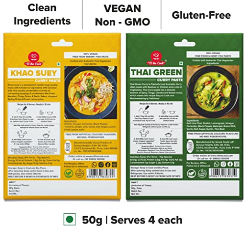 Image of EL The Cook Thai Green Curry Paste + Burmese Khao Suey Curry Paste | 50 grams x 2 Pack