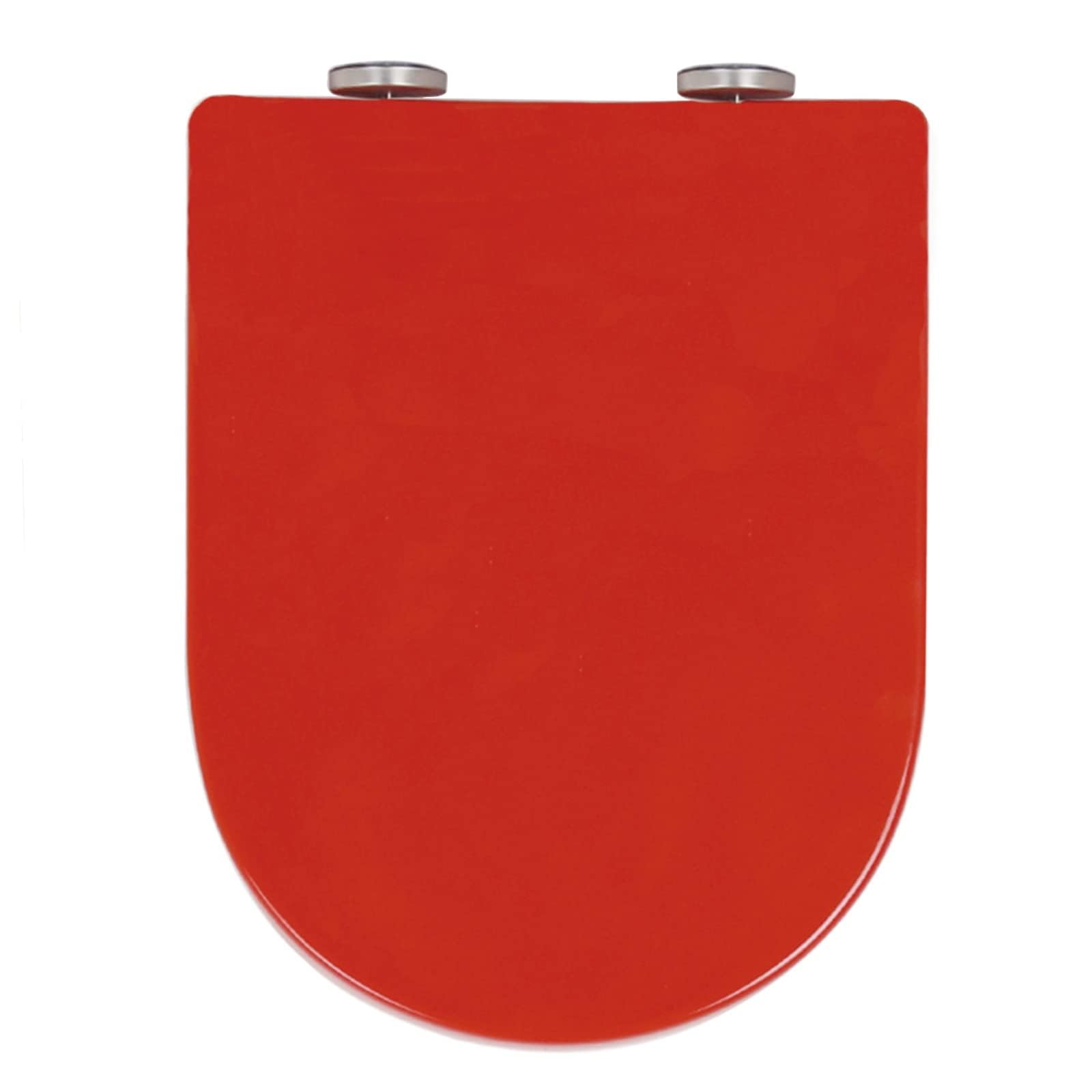 Giural Red D Shaped Soft Close Toilet Seat, Color Pp Material, Quick Release, Easy Clean And Install With Top Fixed Hinge, Loo Seat D Shape,