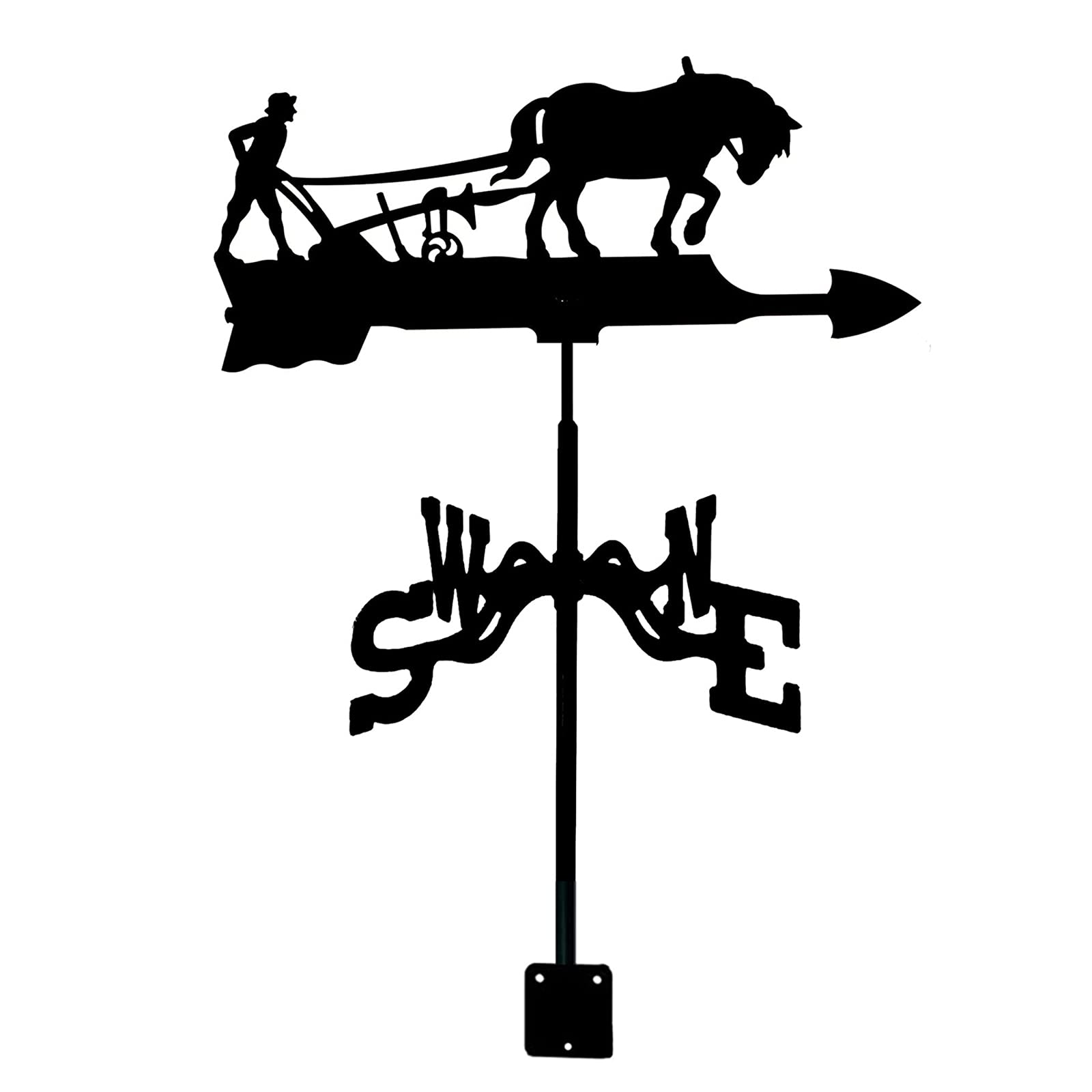 TAXXII Weathervane Farmer Wind Vane For Yard with Cattle Ornament Garden Stake Measuring Tool Easy Use Metal Direction Indicator
