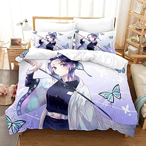 PTNQAZ Anime Demon Slayer Duvet Cover Set Cover