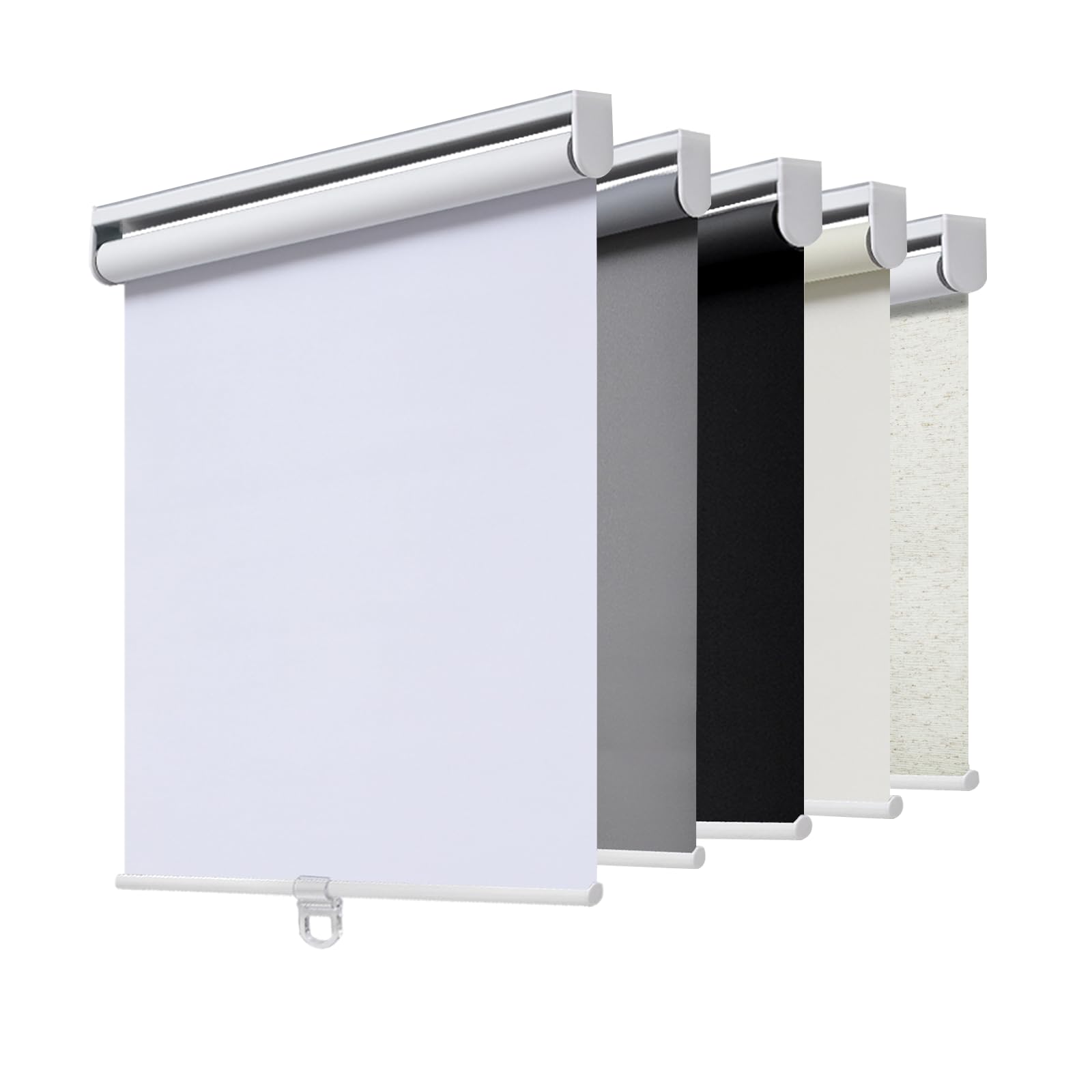 AOSKY Cordless Roller Shades Blackout Blinds for Windows Room Darkening Rolled Up Shades with Spring System, UV Protection Window Shades Door Blinds for Home and Office (29.5" W x 72" H, White) — image 1