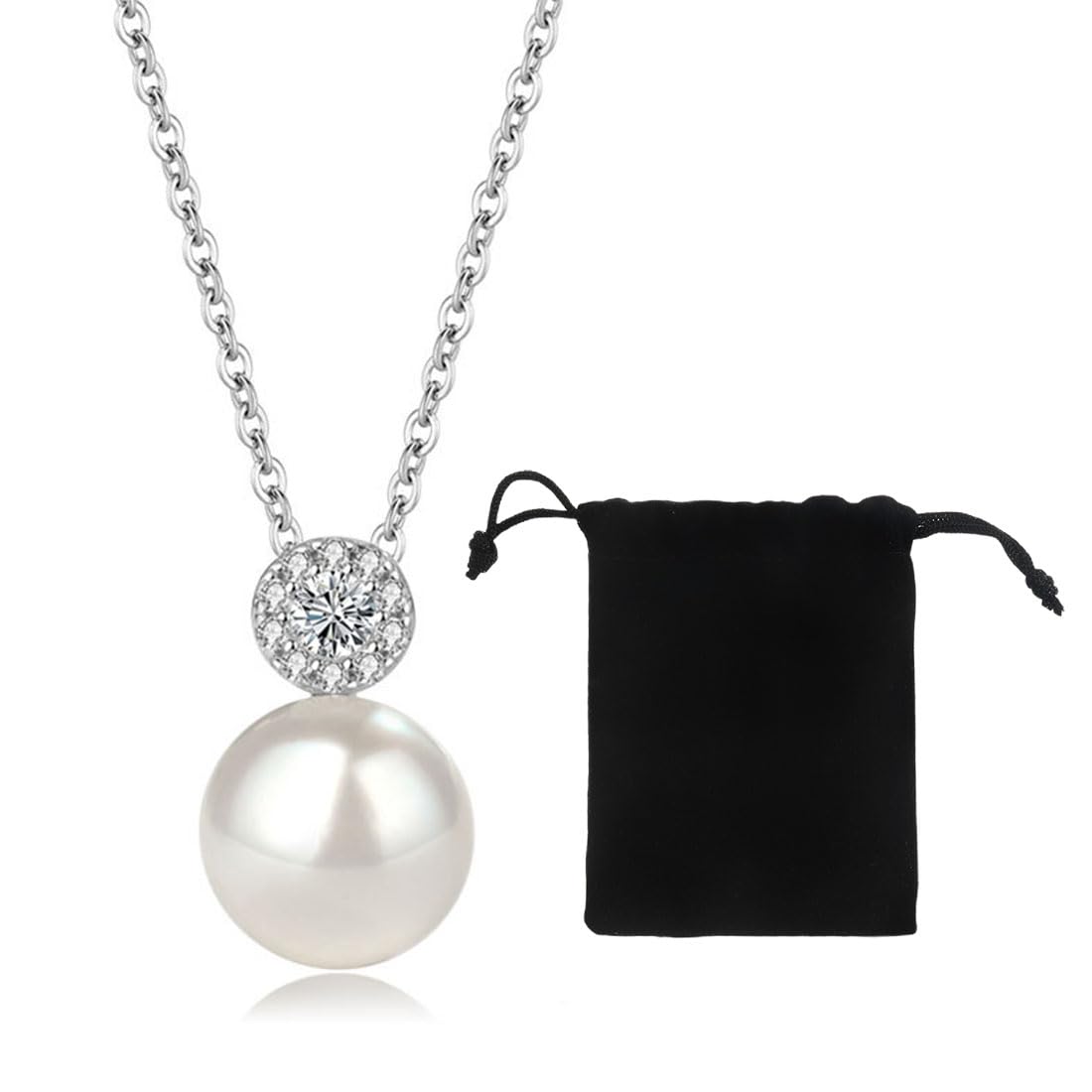 VBKITW Collar con colgante de perlas para mujer para Mujer con Perla, 45cm de Largo, Atemporal y Versátil