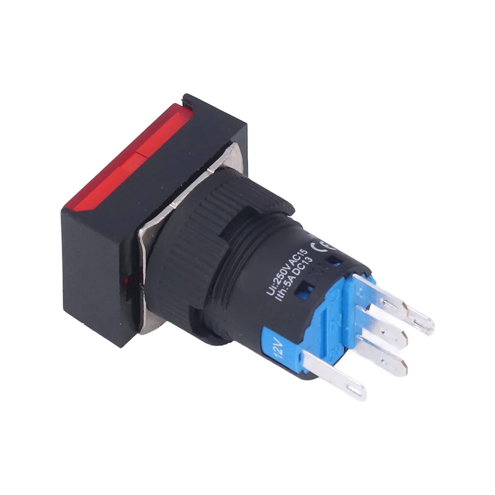 FTVOGUE Interruptor de Botón Momentáneo con Luz Rectangular Autoblocante