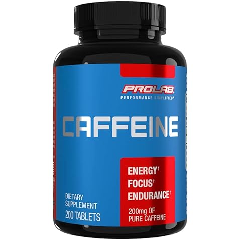 ProLab Caffeine Tablets 200mg - 200ct | Energy Support, Helps Enhance Endurance & Mental Focus, Reduce Fatigue, Pre-Workout, Extra Strength Cover