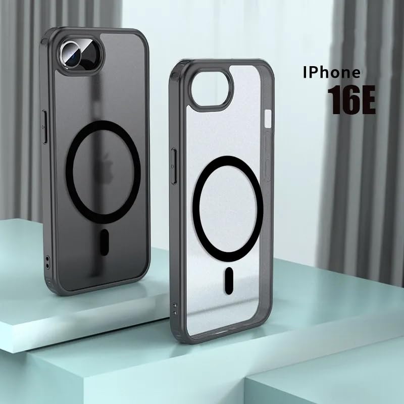 Image of REALCASE Polycarbonate Back Case Cover For iPhone 16E | Compatible With Magsafe | Camera Protection | Hard Crystal Clear Back | Shockproof Bumper Cover Case For iPhone 16E (Clear Purple)