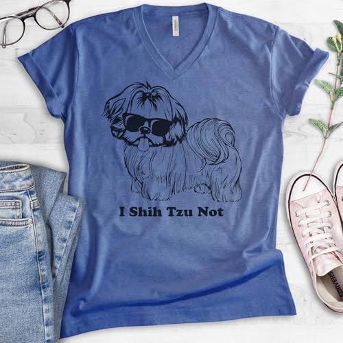 EVERTREE CLOTHING I Shih Tzu Not Shirt Shih Tzu Shirt, Unisex Women's Men's V-Neck Shirt, Funny Shihtzu Dog Graphic Tee2