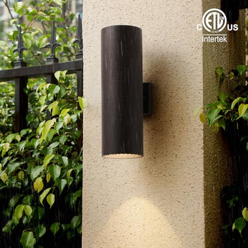 Image of mirrea 18 inch Modern Outdoor Porch Light 2 Lights, Oil Rubbed Bronze, 2 Pack
