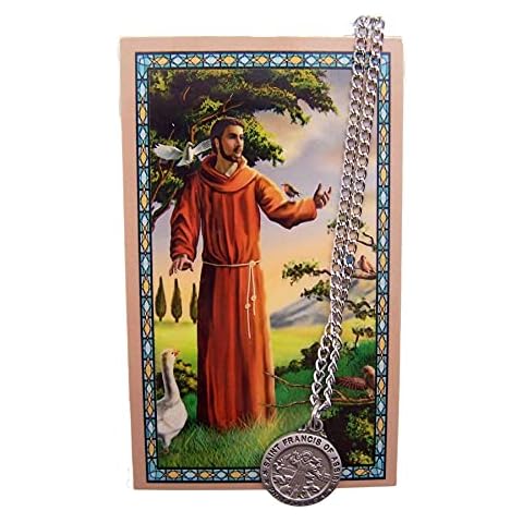 McVan St. Francis of Asssisi Pewter Medal Pendant with Prayer Card 3/4" Cover