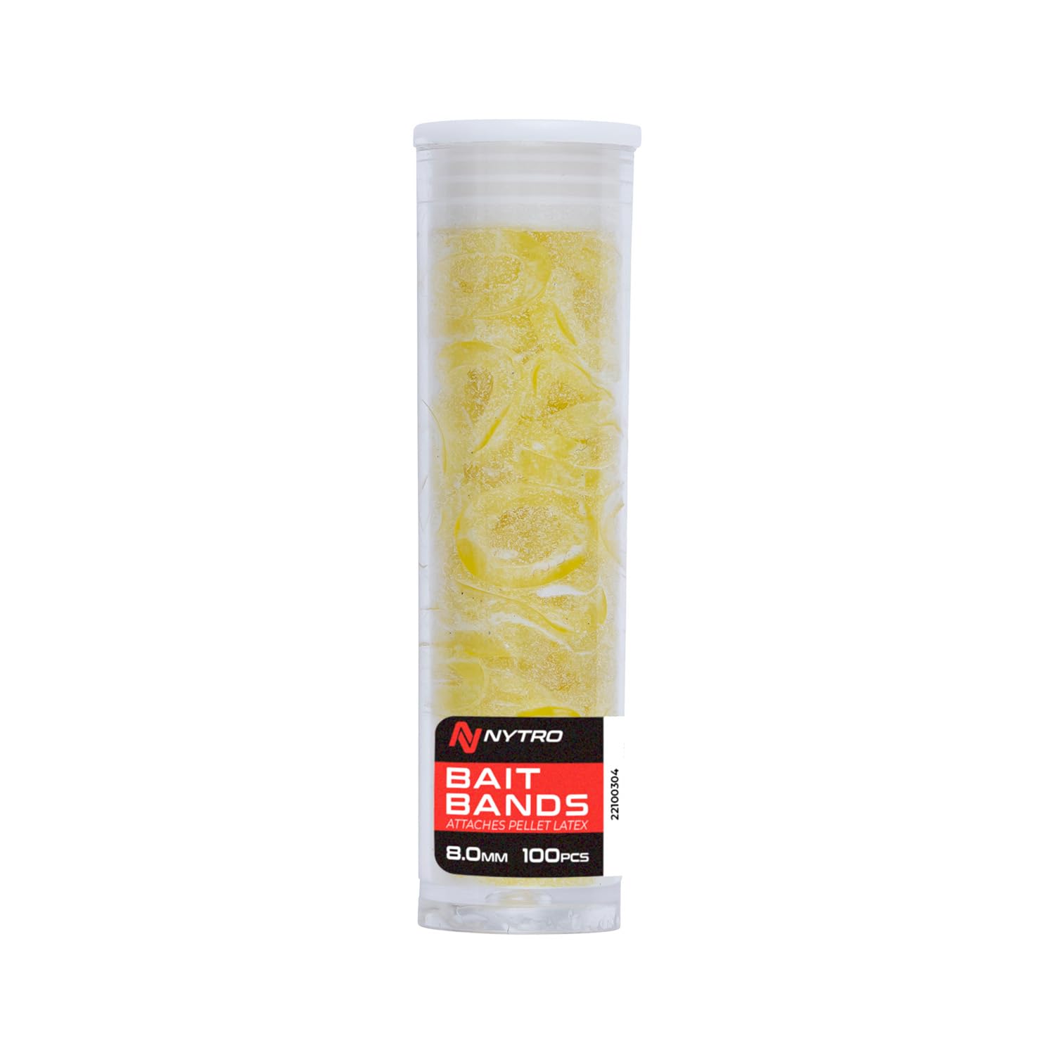 Nytro Latex Bait Bands 2.5mm Qty 100 | Fishing Bait Bands for Pellets, Mini Boilies, and Soft Hook Baits | High Grade Natural Latex for Excellent Grip | Powdered Finish for Long Life and Easy Handling