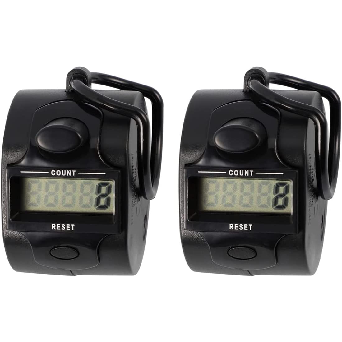 2 Pcs LED Digital Row Counter, Digital Handheld Tally Counter 5 Digits, Finger Tally Counter, Electronic Manual Finger Counter Hand Tally Counter with Ring for Golf