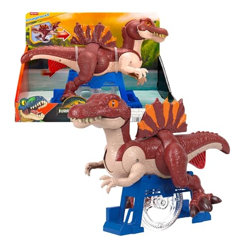 Fisher-Price Imaginext Jurassic World El Renacer, espinossauro corredor dinossauro de brinquedo com movimento para a frente e mordidas, JFR24
