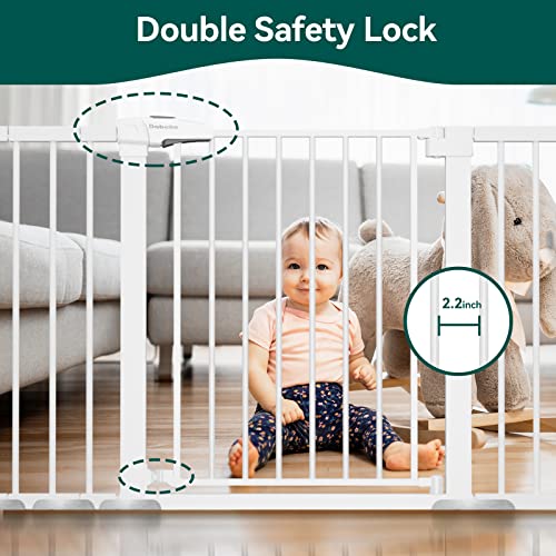 BABELIO-29-55-Inch-Extra-Wide-Baby-Gate-Metal-Auto-Close-Dog-Gate-Pressure-Mounted-Pet-Gate-for-Doorways-NO-Tools-Needed-NO-Drilling-with-Wall-Cups-White - Cucciolini Doodles   BABELIO-29-55-Inch-Extra-Wide-Baby-Gate-Metal-Auto-Close-Dog-Gate-Pressure-Mounted-Pet-Gate-for-Doorways-NO-Tools-Needed-NO-Drilling-with-Wall-Cups-White