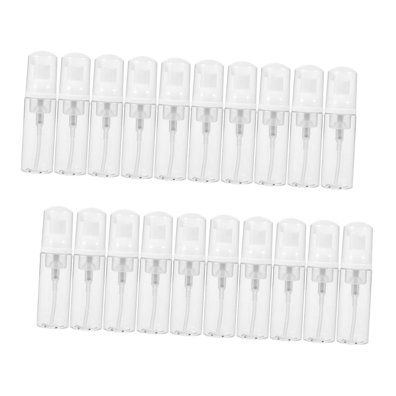 Mikikit 20 Pezzi Dispenser Sapone Schiumogeno in Plastica da 60ml Pompa Ricaricabile e Coperchio, per Viaggi in Borsa e Uso Quotidiano in Bagno