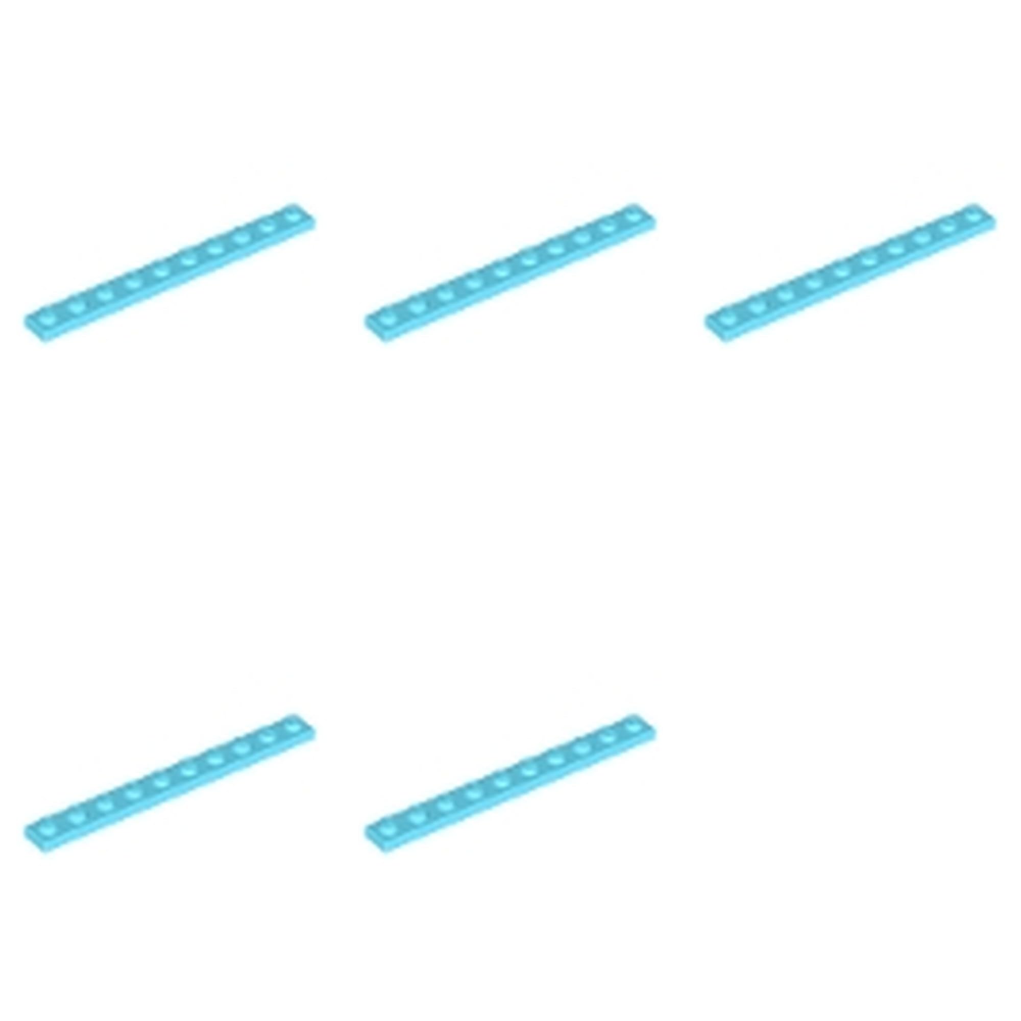LEGO Plate 1 x 10, Part 4477 (Medium Azure, 2, count) โ image 1
