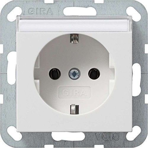 Preisvergleich Produktbild Gira 045727 Schuko Steckdose Beschriftungsfeld System 55, reinweiß matt