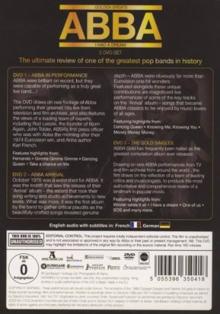 Abba: Golden Greats - I Have A Dream [DVD]: Amazon.co.uk