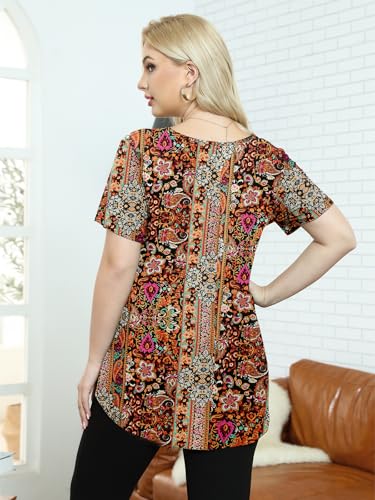 Image of BELAROI Women Plus Size Tops V-Neck Tunics Shirts