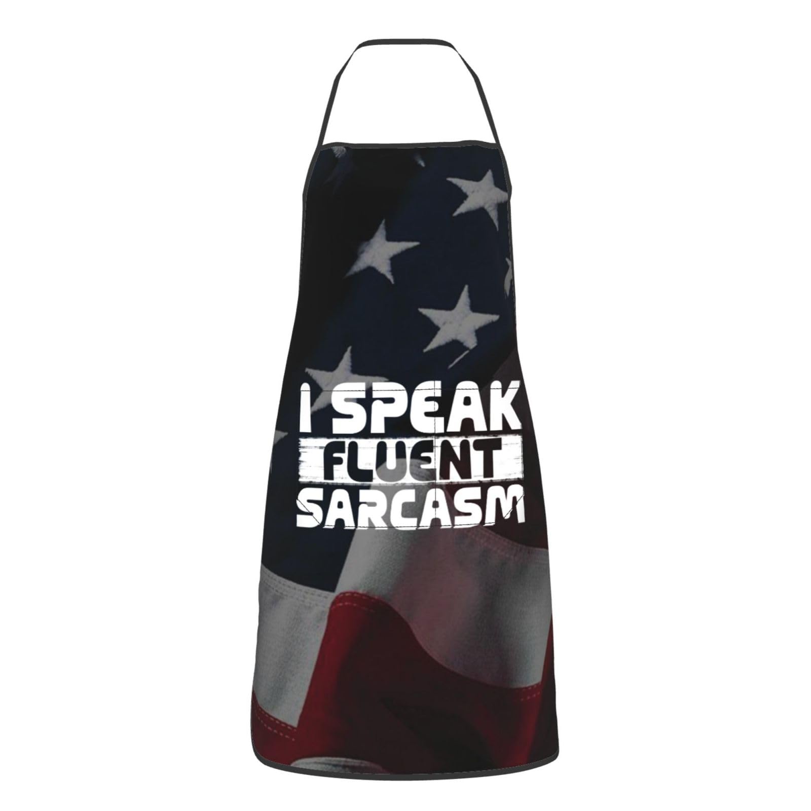 nopicsn I Speak Fluent Sarcasm Apron for cooking with Pockets Women Men Kitchen Chef Funny Aprons