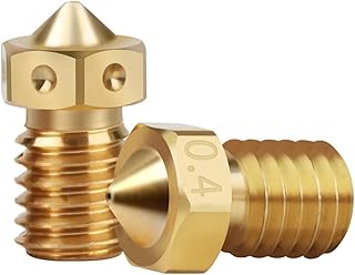 APAAZO 1/2/5Pcs Brass E3D V6 Nozzle 0.4mm M6 3D Printer Accessories V6 Nozzle 1.75mm Compatible With Ender 3 Titan Prusa I3 MK3 Hotend (Color : 0.4mm, Size : 5Pcs)